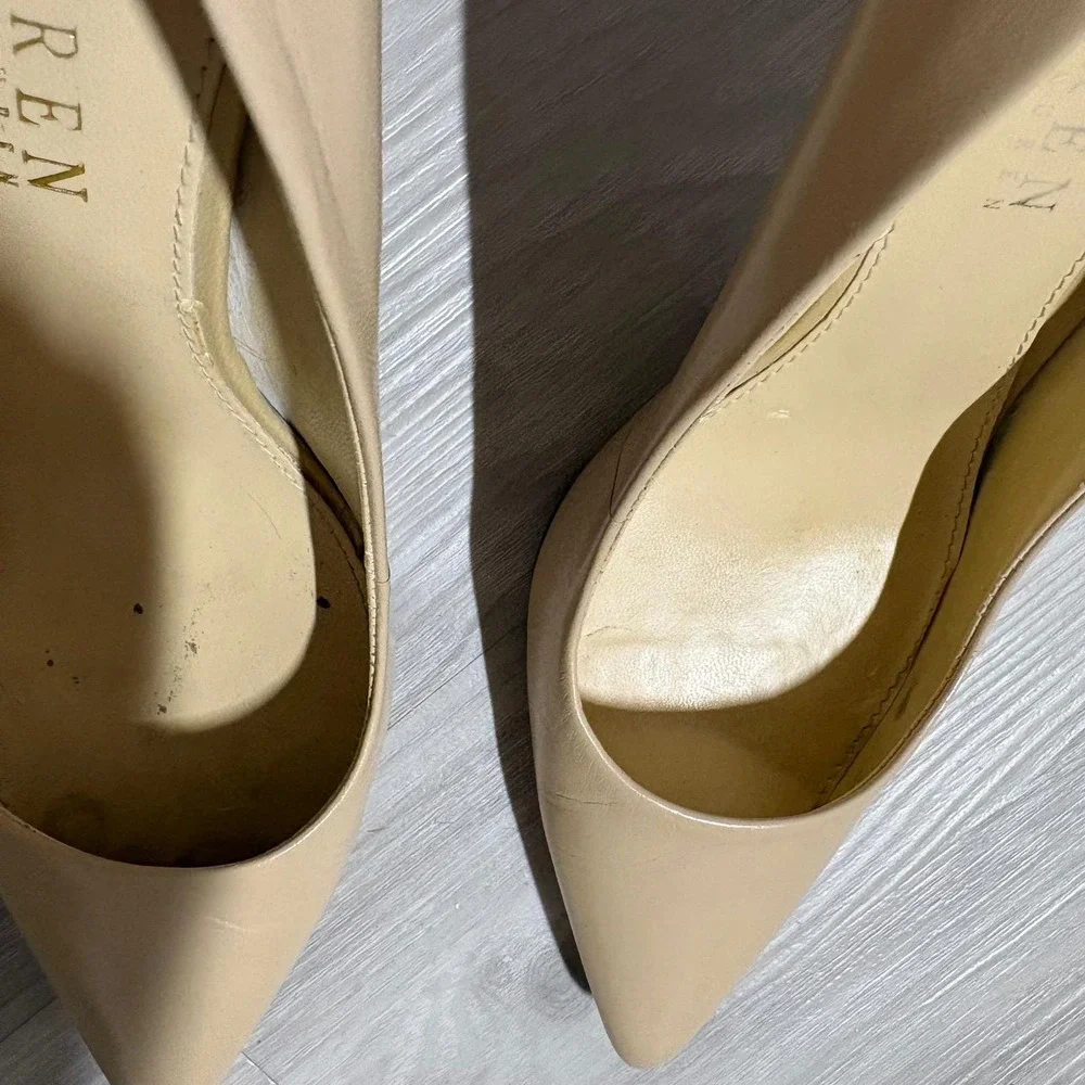 Lauren Ralph Lauren Nude Pointed-Toe Stiletto Heels